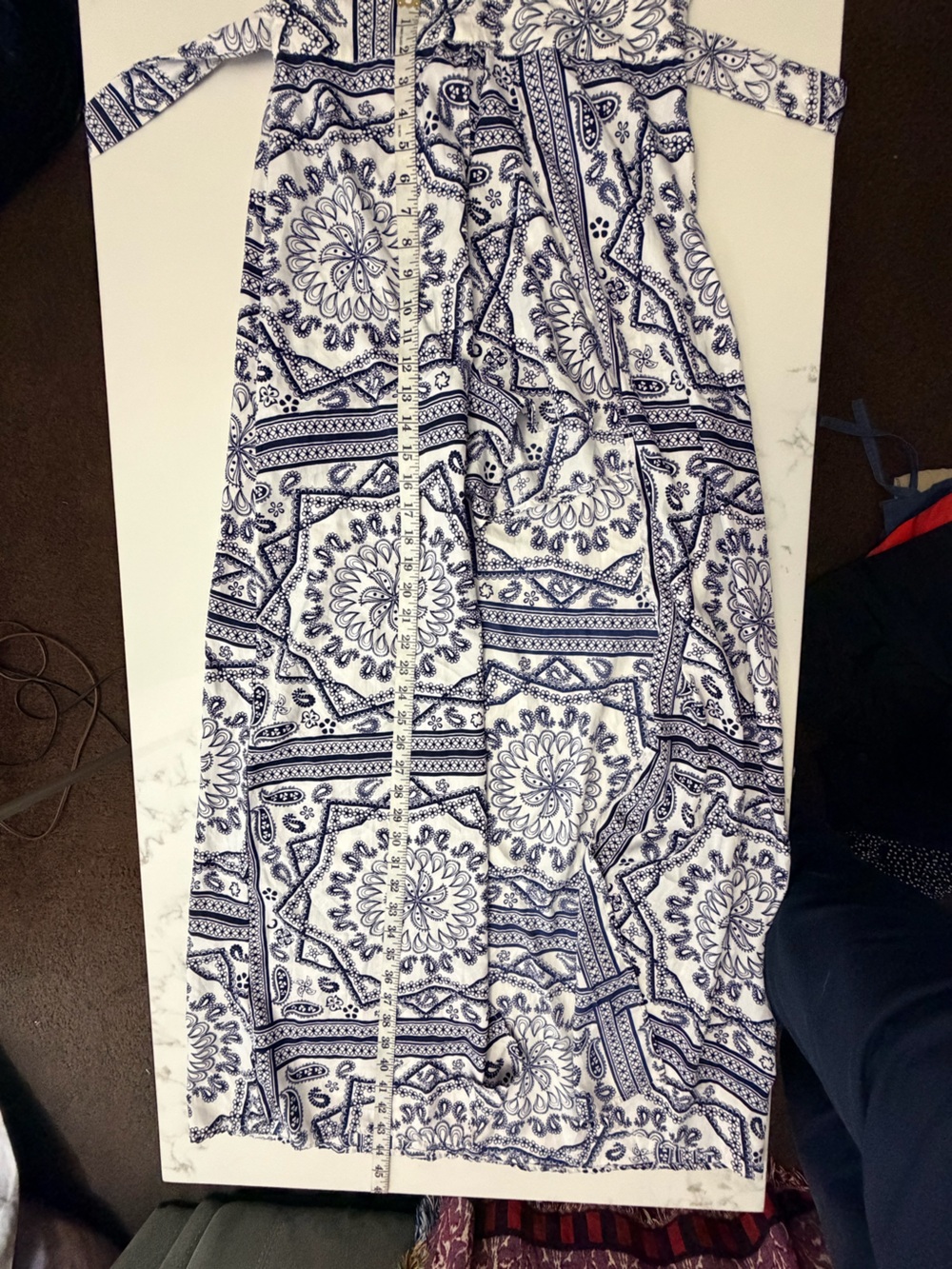 True Destiny White & Navy Paisley Overlay Romper - Picture 15 of 15